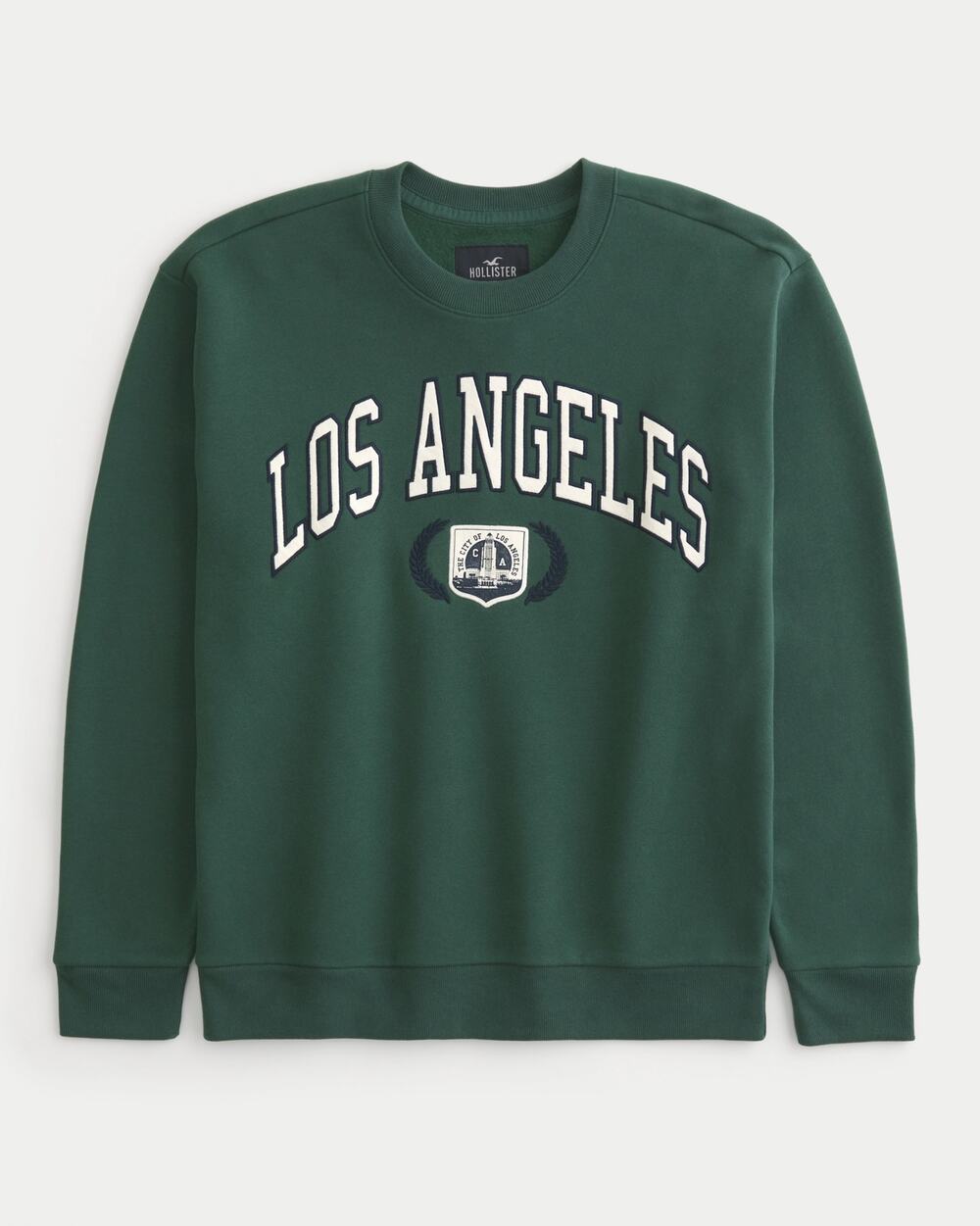 Hollister Men’s Relaxed Fit Los Angeles Green Sweatshirt Size XL